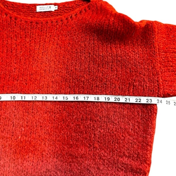 Molly Bracken Women's Chunky Knit Oversized Red Sweater-Medium - Picture 8 of 10